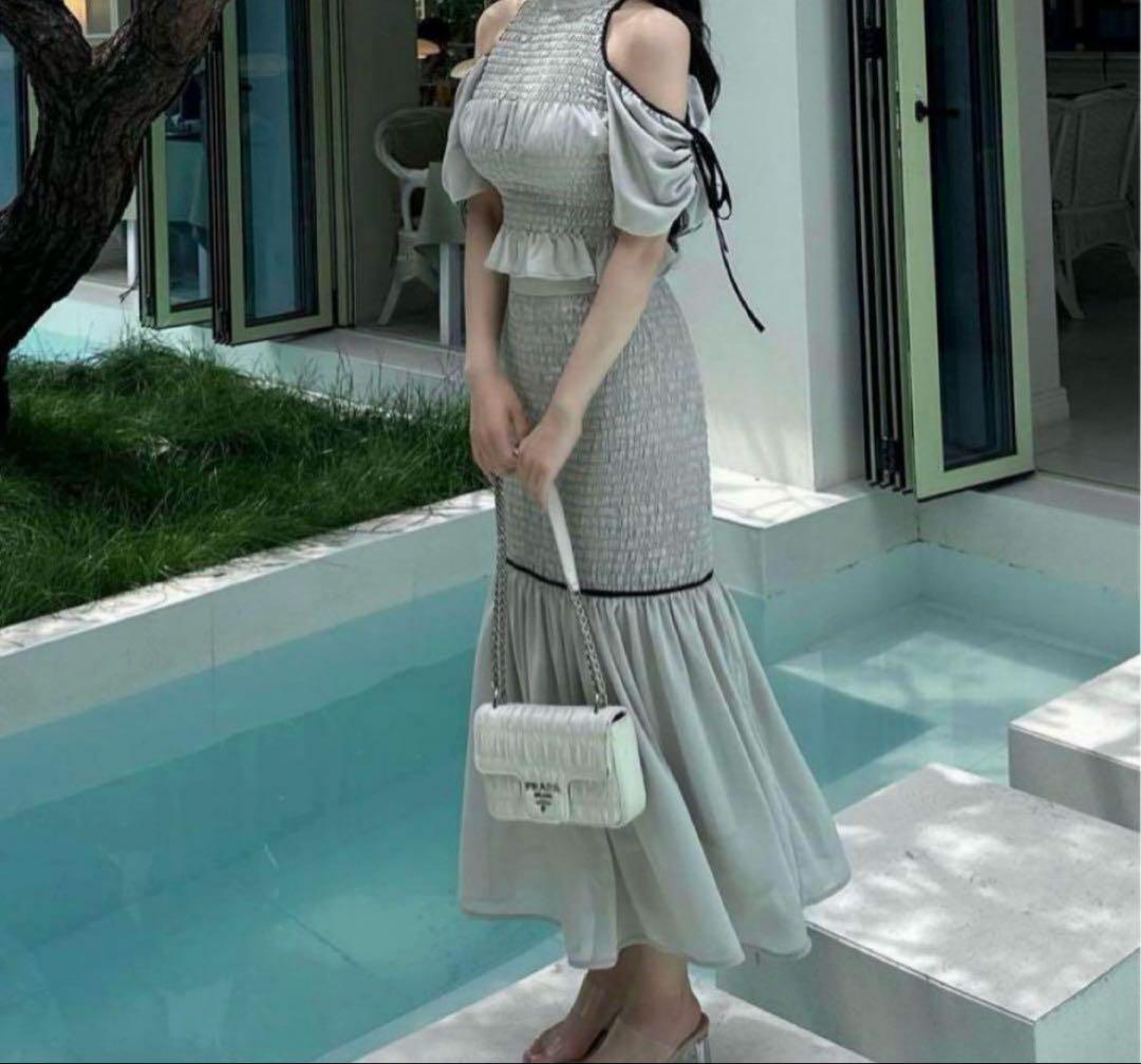 3/4発送分 YILON Feminine chiffon setup グレー