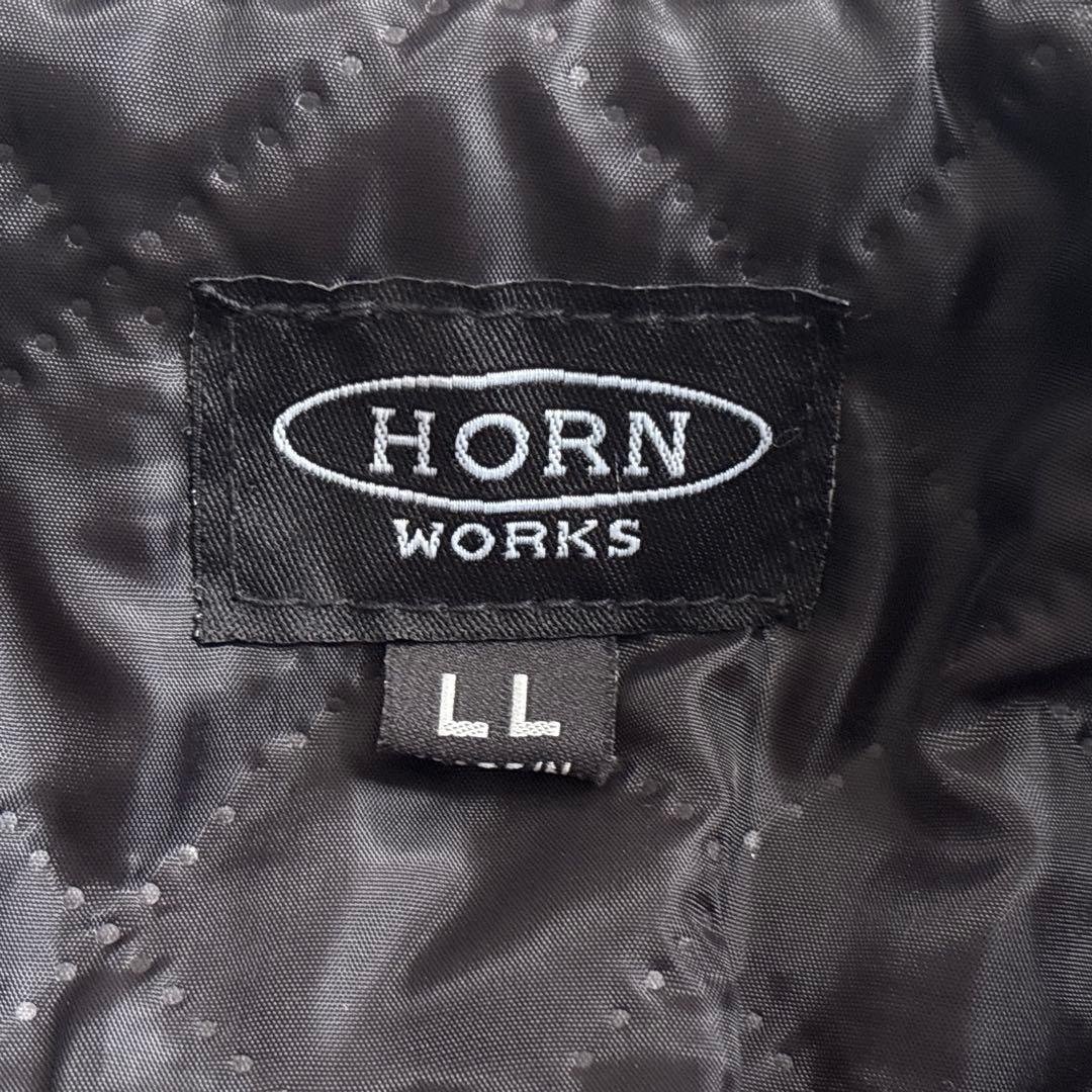 美品■HORN WORKS【LL】本革 レザー ライダースジャケット ブラック