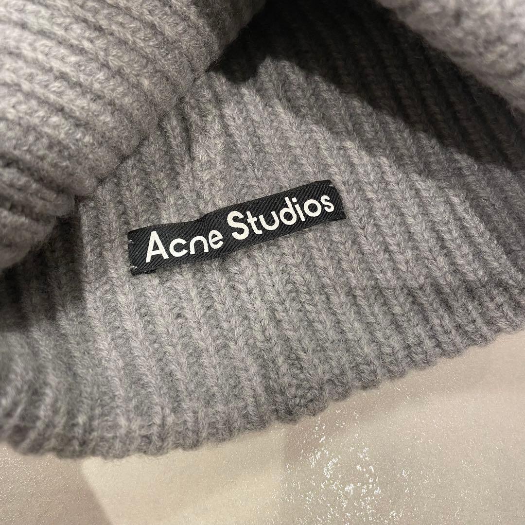 極美品◼️Acne Studios ラージFaceロゴ ビーニー ニット帽