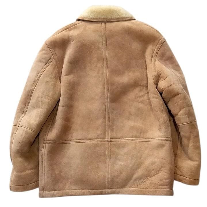 美品 90s BEAMS別注 LETHER WORKS 羊革 ムートンコート M