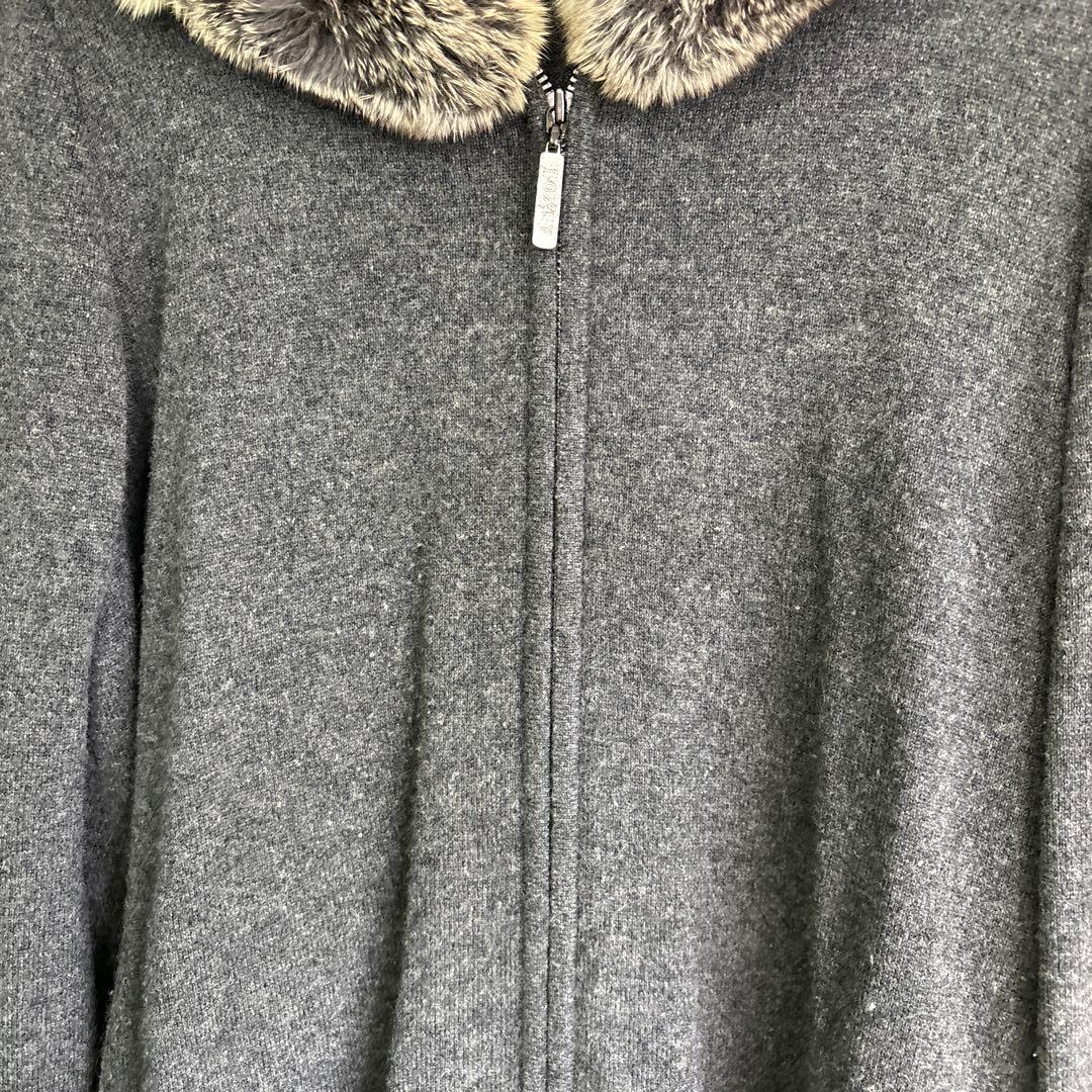 FOXEYファー付きカシミアパーカー