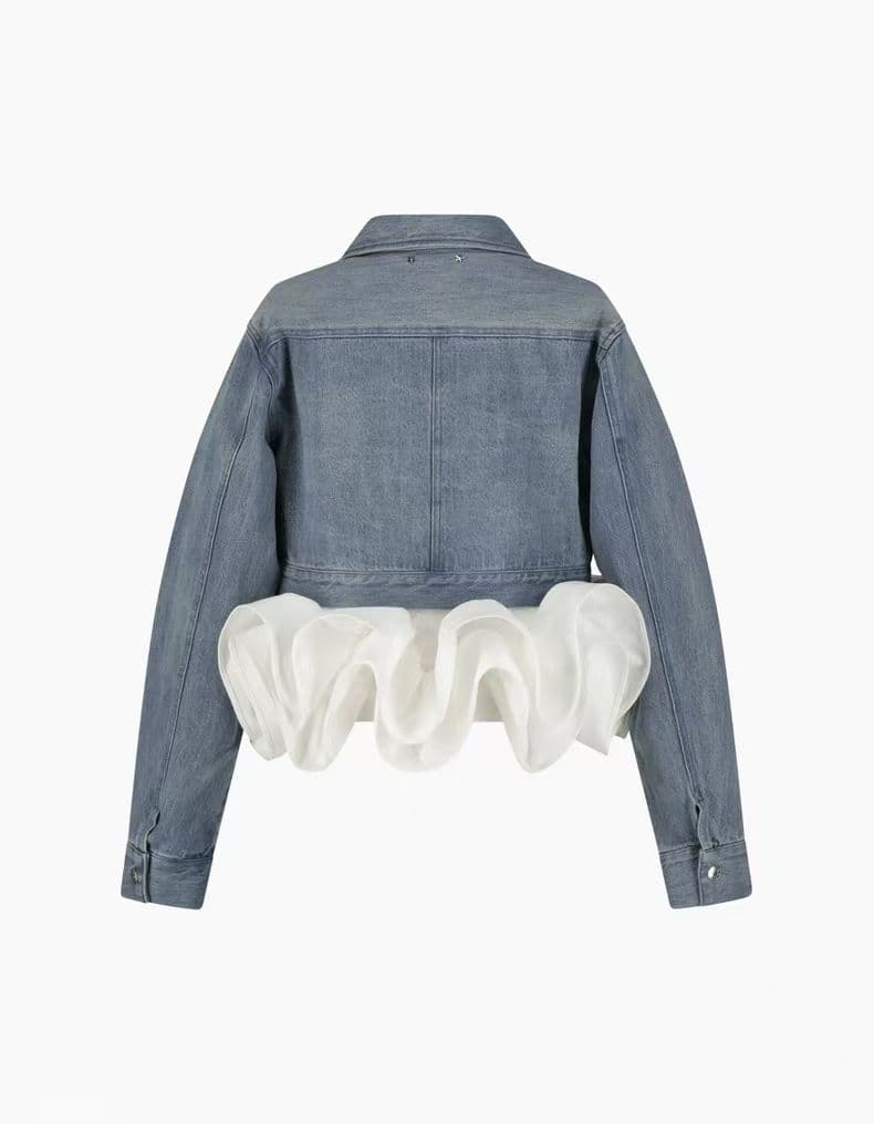 BIBIY. CREAM DENIM JACKET デニムジャケット フリル付き