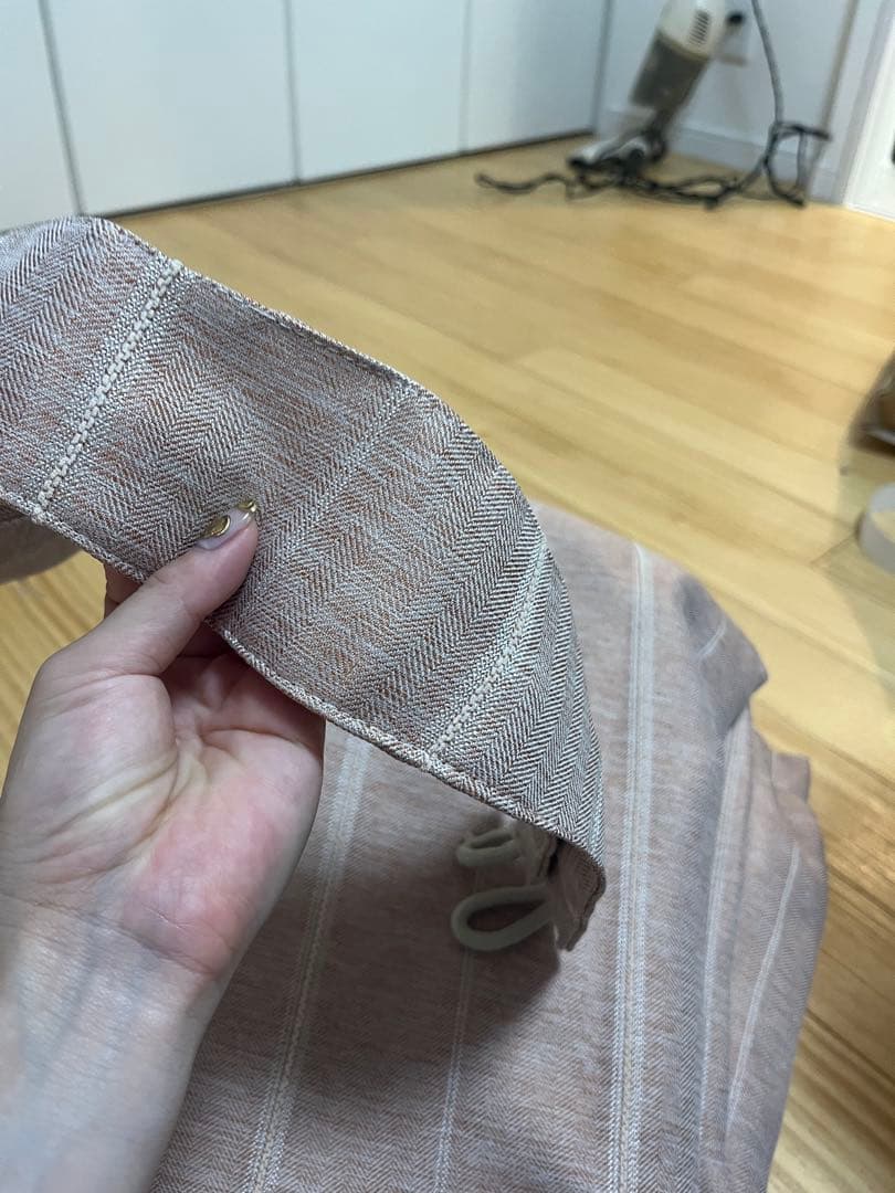びっくりカーテンaurora オレンジ ストライプ