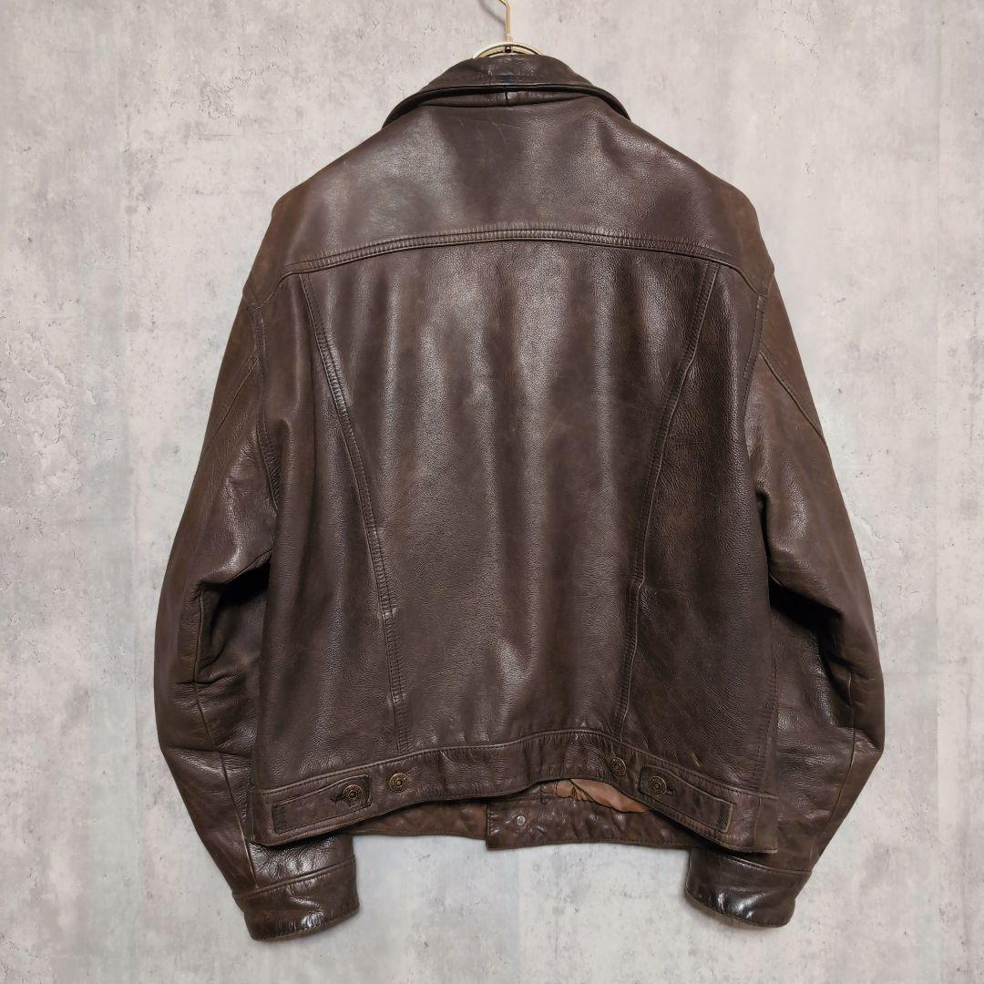 LEVI'S リーバイス【XL】レザートラッカージャケット　3rd　ブラウン