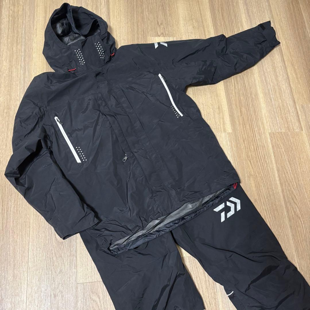 【未使用品級】上下セットDAIWA レインマックスR レインスーツ 黒 2XL
