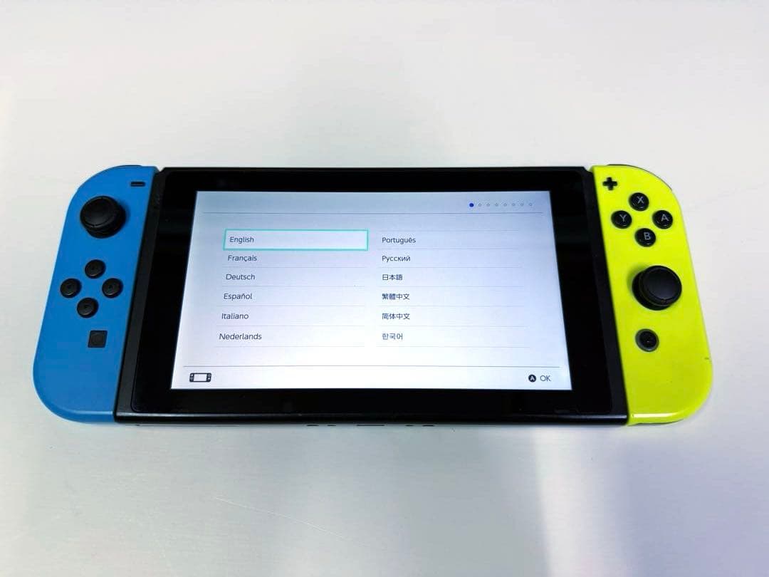 完備品 Nintendo Switch 本体 グレー　+青/黄