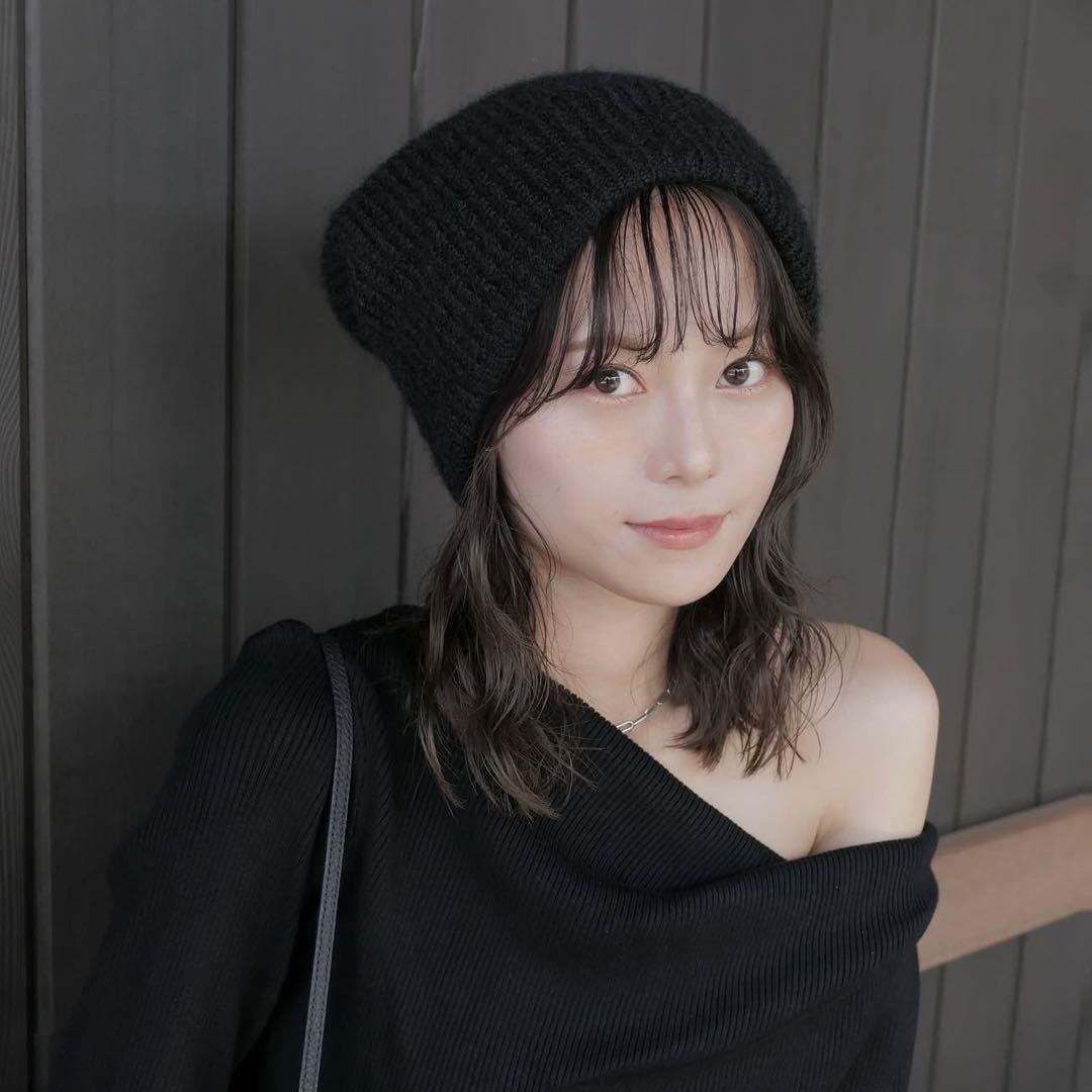 帽子 loose fit beanie / black