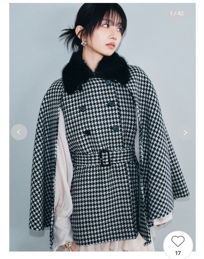 新品未使用LILY BROWN（リリー ブラウン）ファー付き3wayケープコート