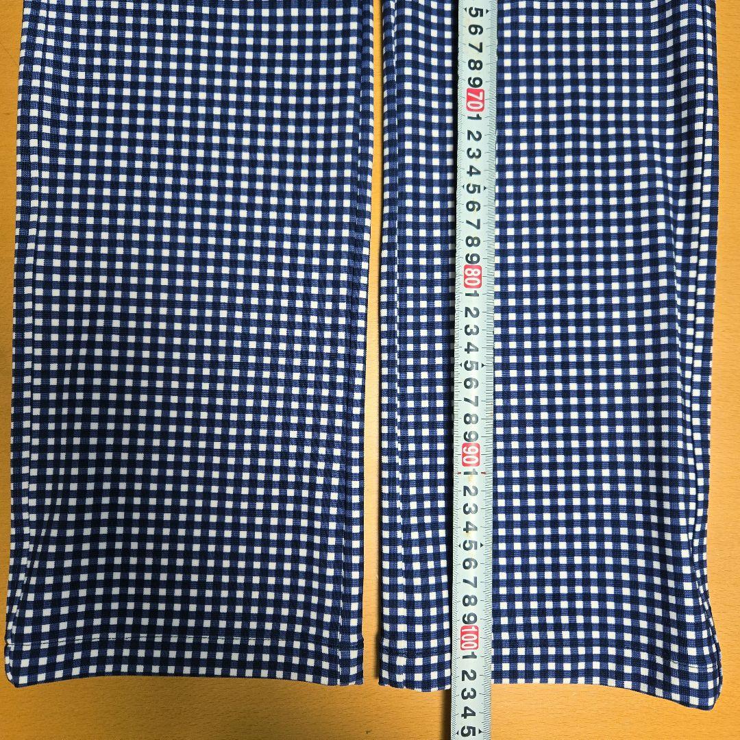 新品　adidas　ゴルフパンツ　82　ギンガムチェック　ブルー　紺　レディース