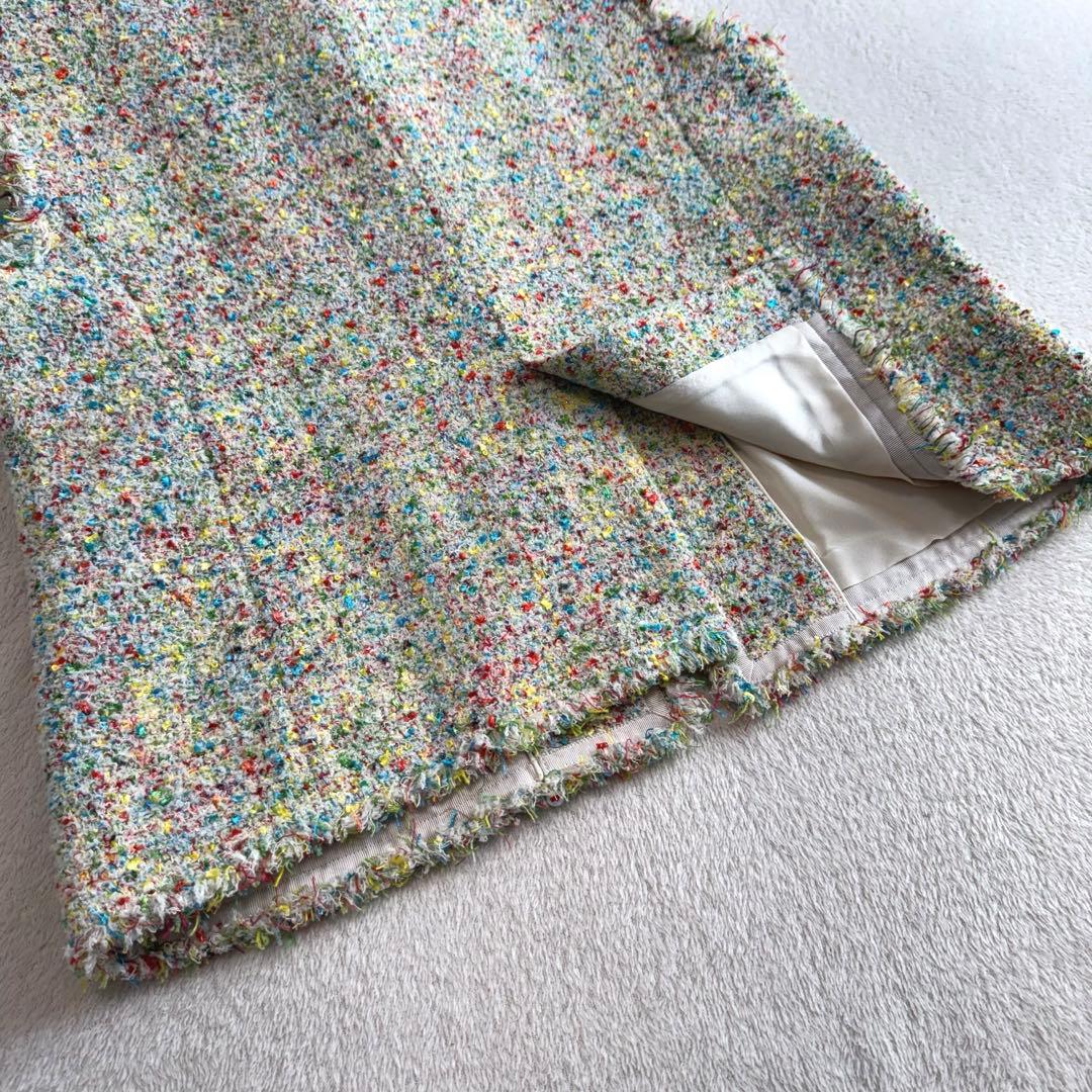 【完売】25SS Drawer ドゥロワー ラメツイードフリンジベスト 36