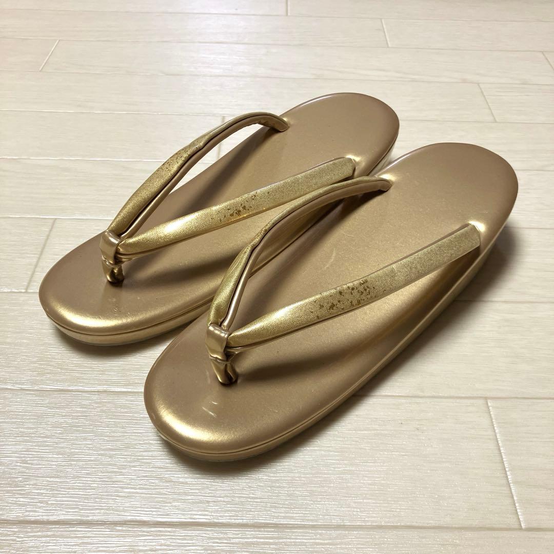 草履バッグセット　ゴールド　LLサイズ　大きいサイズ