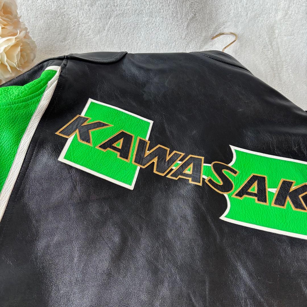 極希少✨Kawasaki 　レザー　Ninja ライダースジャケット　L