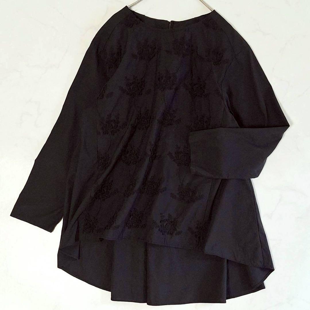 A2128 BEARDSLEY フロント刺繍 フレアブラウス プルオーバー F