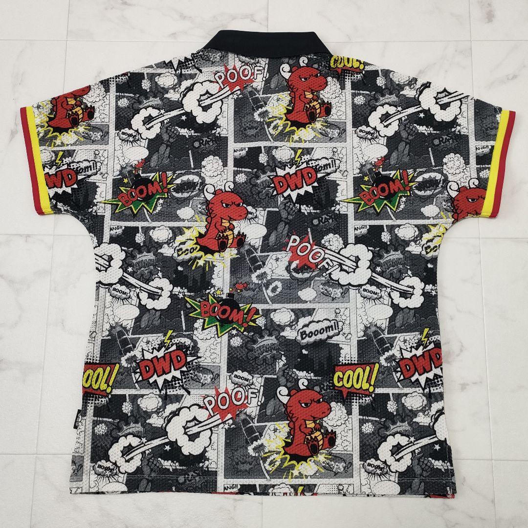 【美品】ダンスウィズドラゴン　シアサッカー半袖シャツ　チビドラアニメーション　4