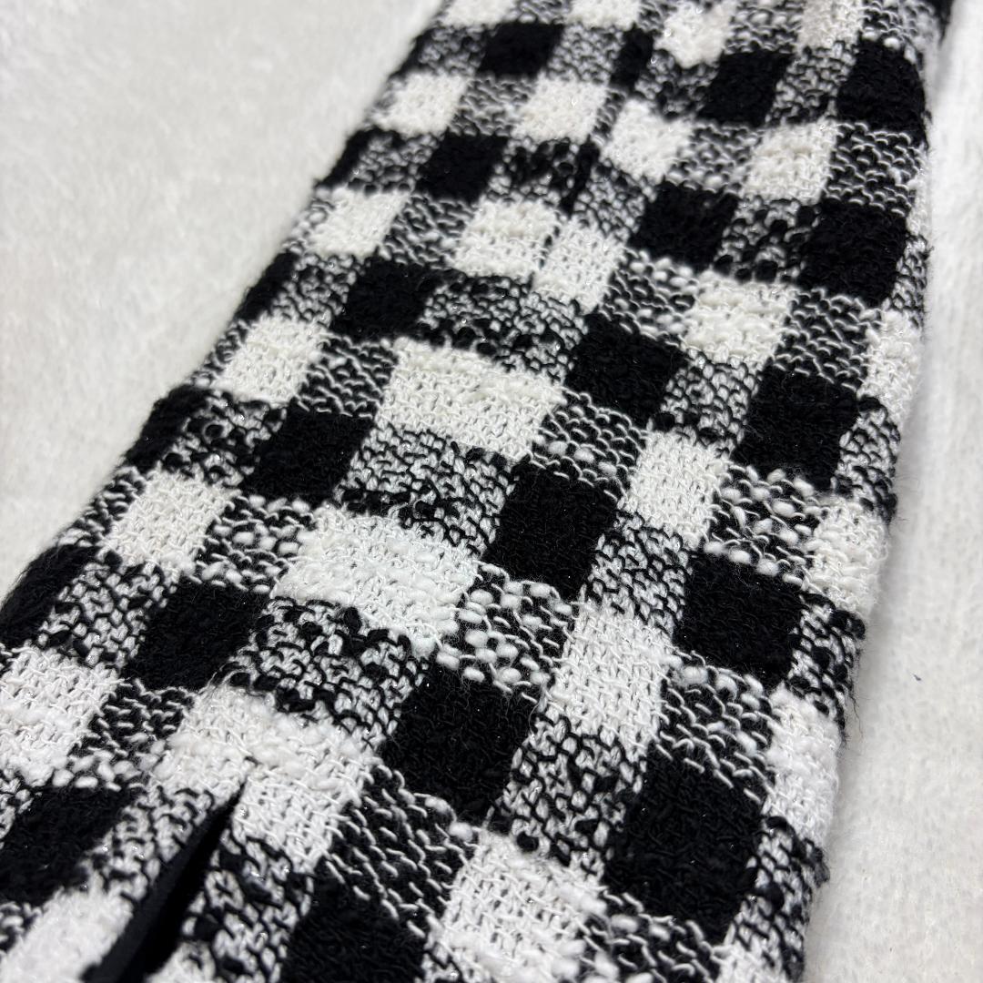 【美品】M'S GRACY ギンガムチェック ラメ入りツイードジャケット 38