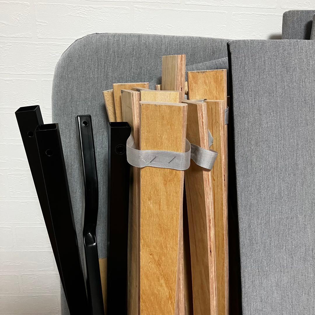 【美品】IKEA ベッドフレーム シングルベッド ライトグレー 発送日指定可能！