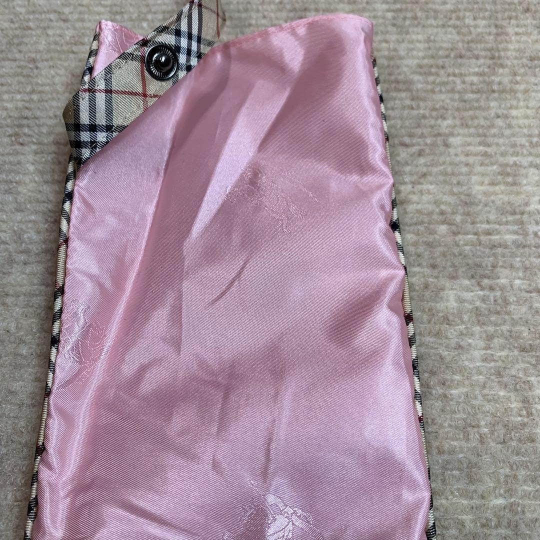 BURBERRY ピンク 折りたたみ傘 晴雨兼用柄物