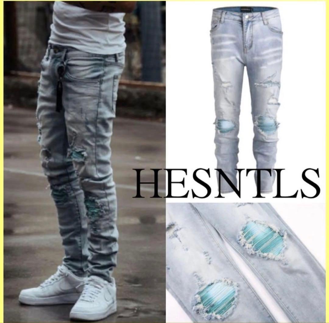 HESNTLS 水色 28 スリムウィットジーンズ 美品