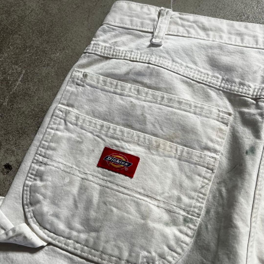 DICKIES ペンキ グランジ ホワイト ペインターパンツ W32