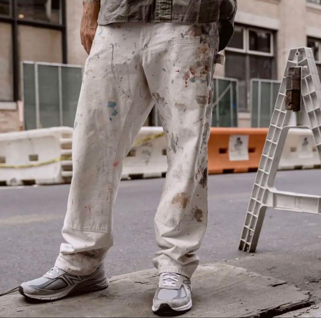 DICKIES ペンキ グランジ ホワイト ペインターパンツ W32