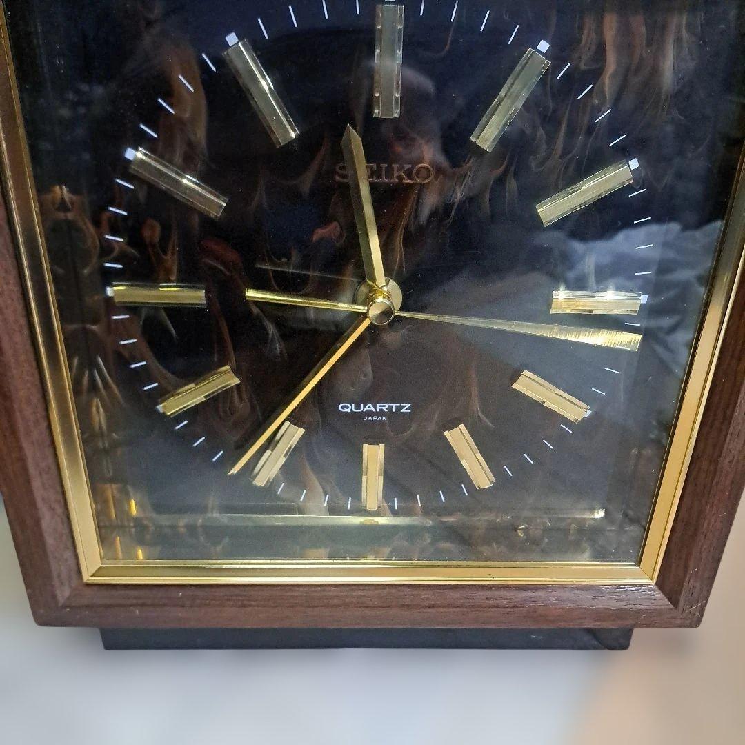 昭和レトロ SEIKO 木製クォーツ置時計
