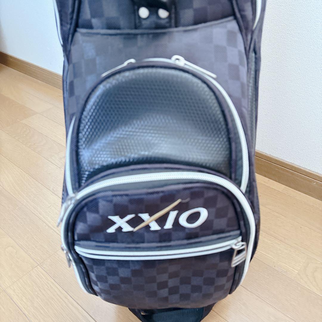 K466 XXIO チェック柄 ブラック キャディバッグ