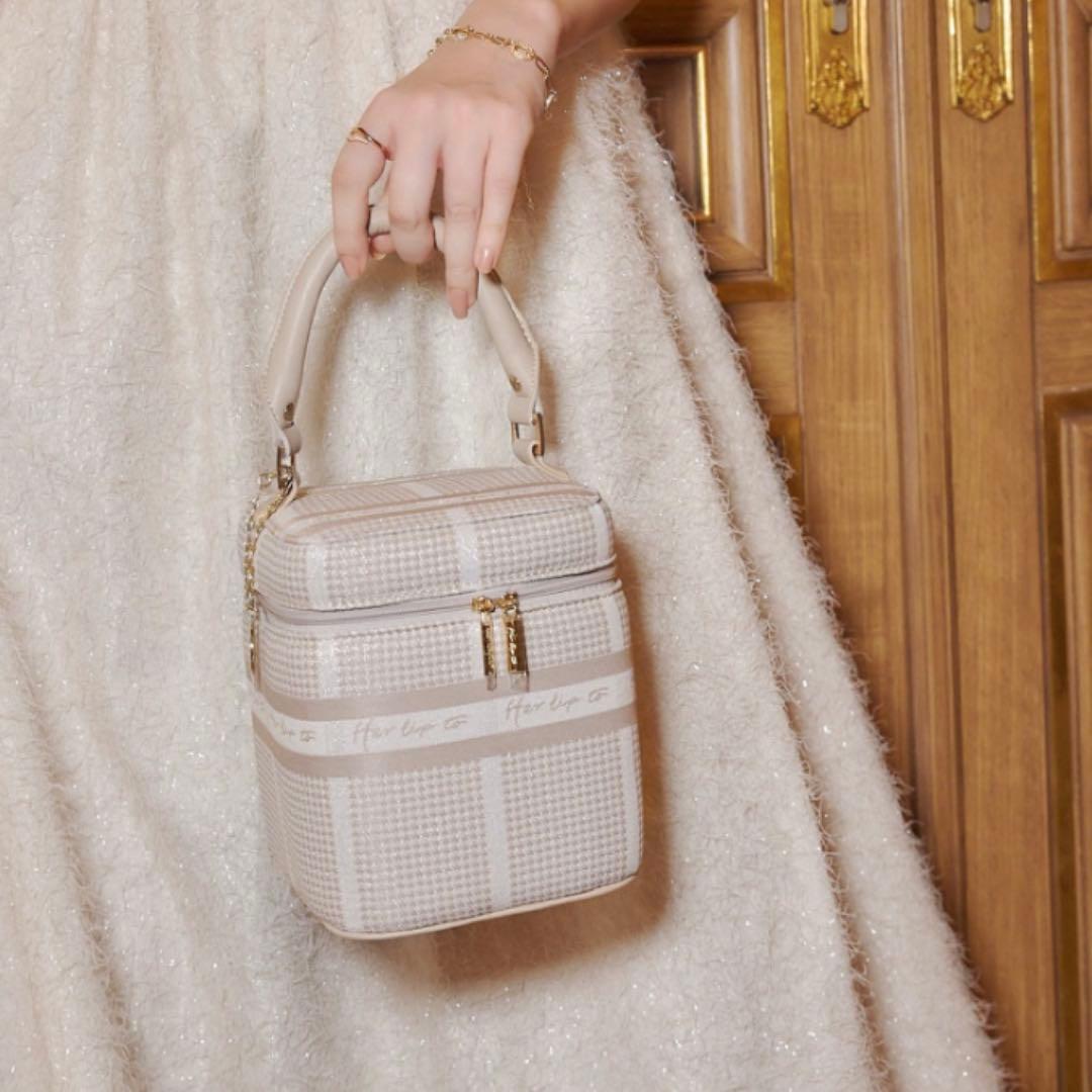 バッグ herlipto Jacquard Vanity Bag nude pink