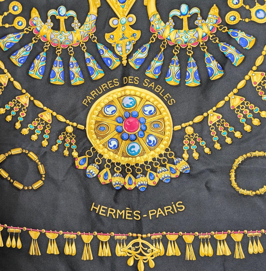 HERMÈS エルメス　カレ90 パリュール・デ・サーブル シルク100%