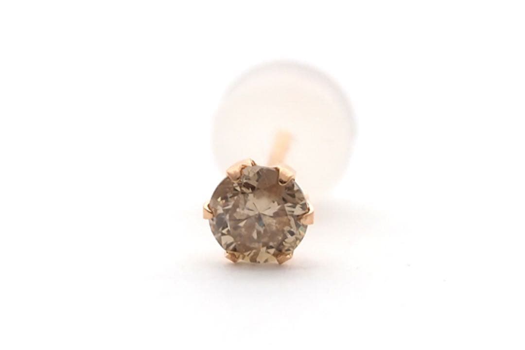 メ*マ様 K18PG 18金ピンク ダイヤモンド0.220ct 片耳ピアス ブラ