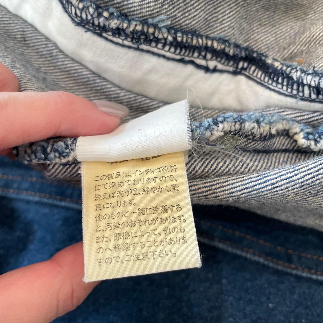 90s ミスタージュンコ　デニムジャケット 背面刺繍 インディアン　L XL