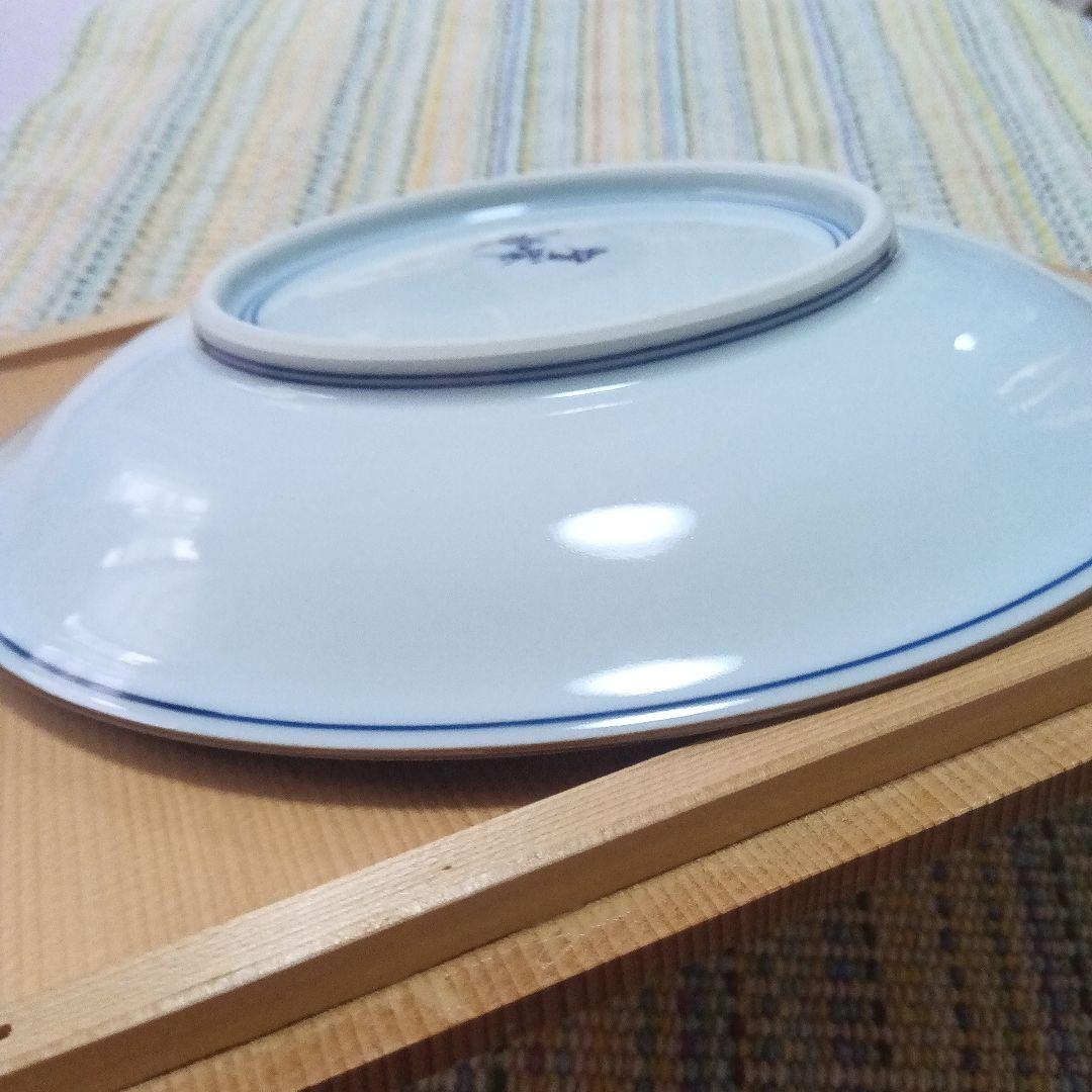 染付波紋八寸皿　五客