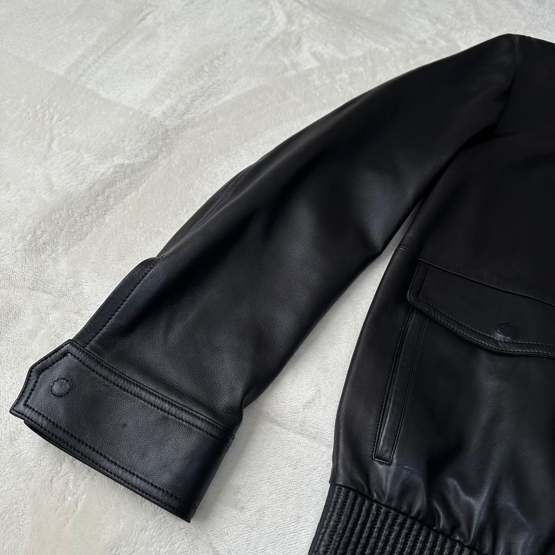 BURBERRY バーバリー ノバチェック レザージャケット シングル ブラック
