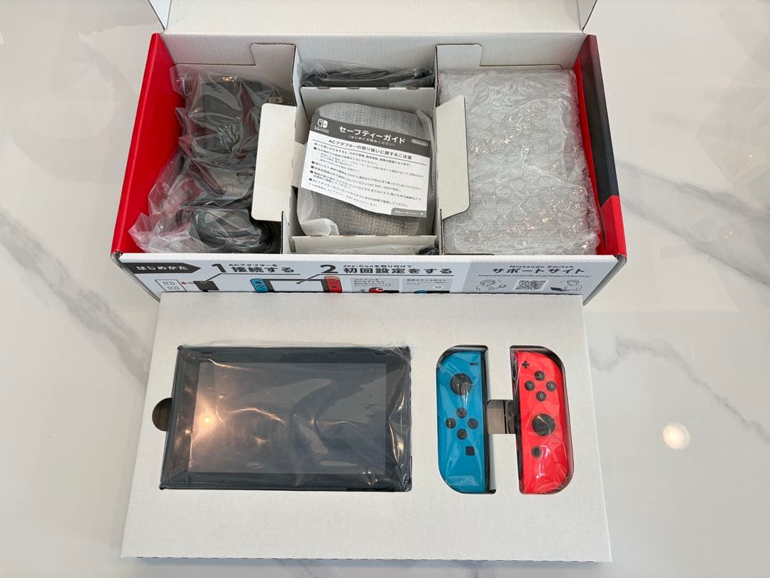 【新型箱付き】ニンテンドースイッチ　本体　付属品完備　ネオンカラー　付属品完備