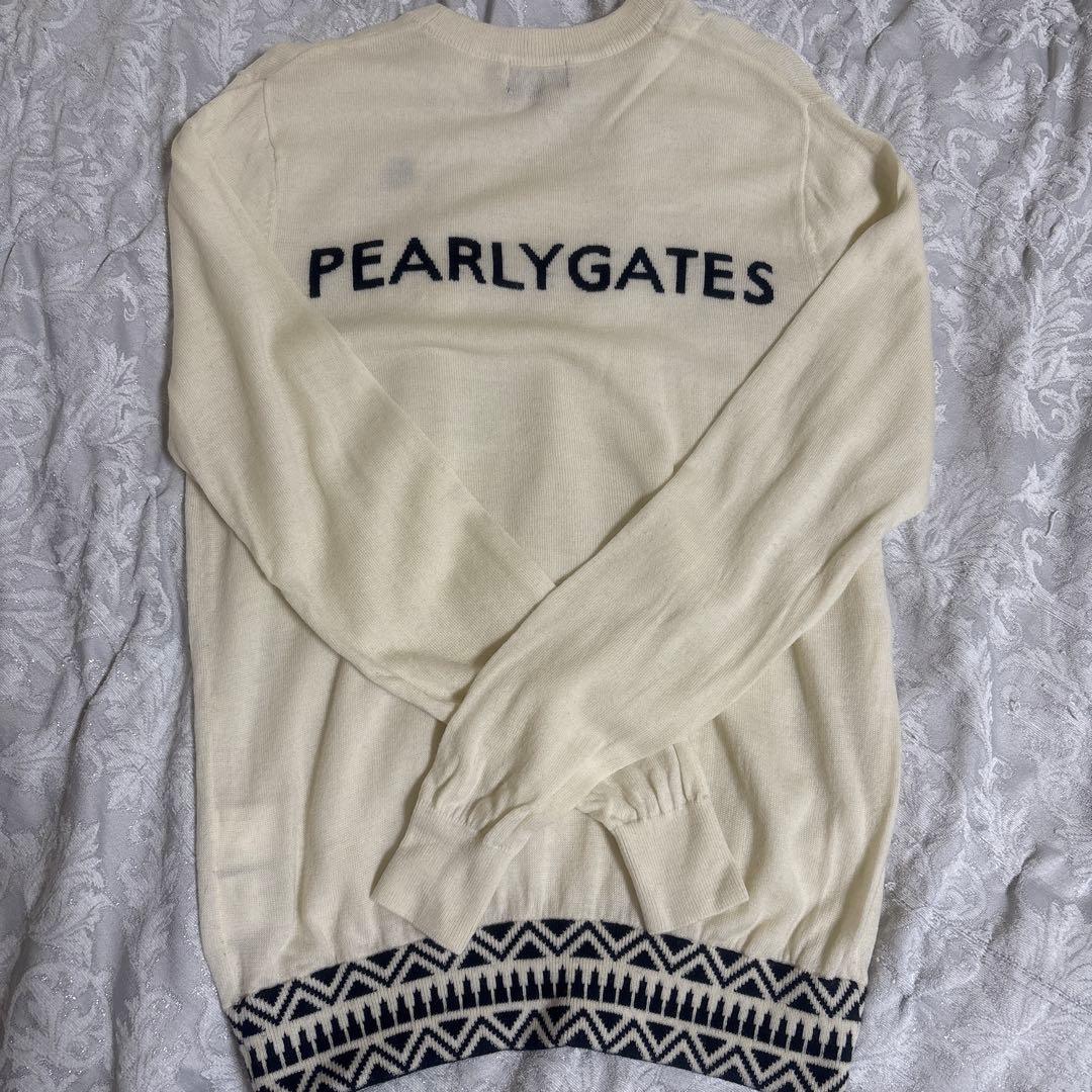 PEARLY GATES アイボリー 薄手ニット ウール100％ パーリーゲイツ