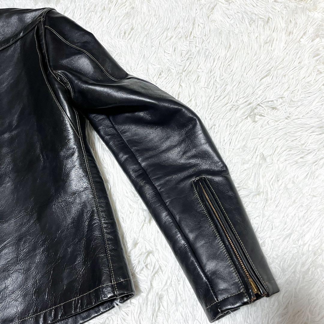 極美品 トイズマッコイ レザージャケット ホースハイド 馬革 シングルライダース