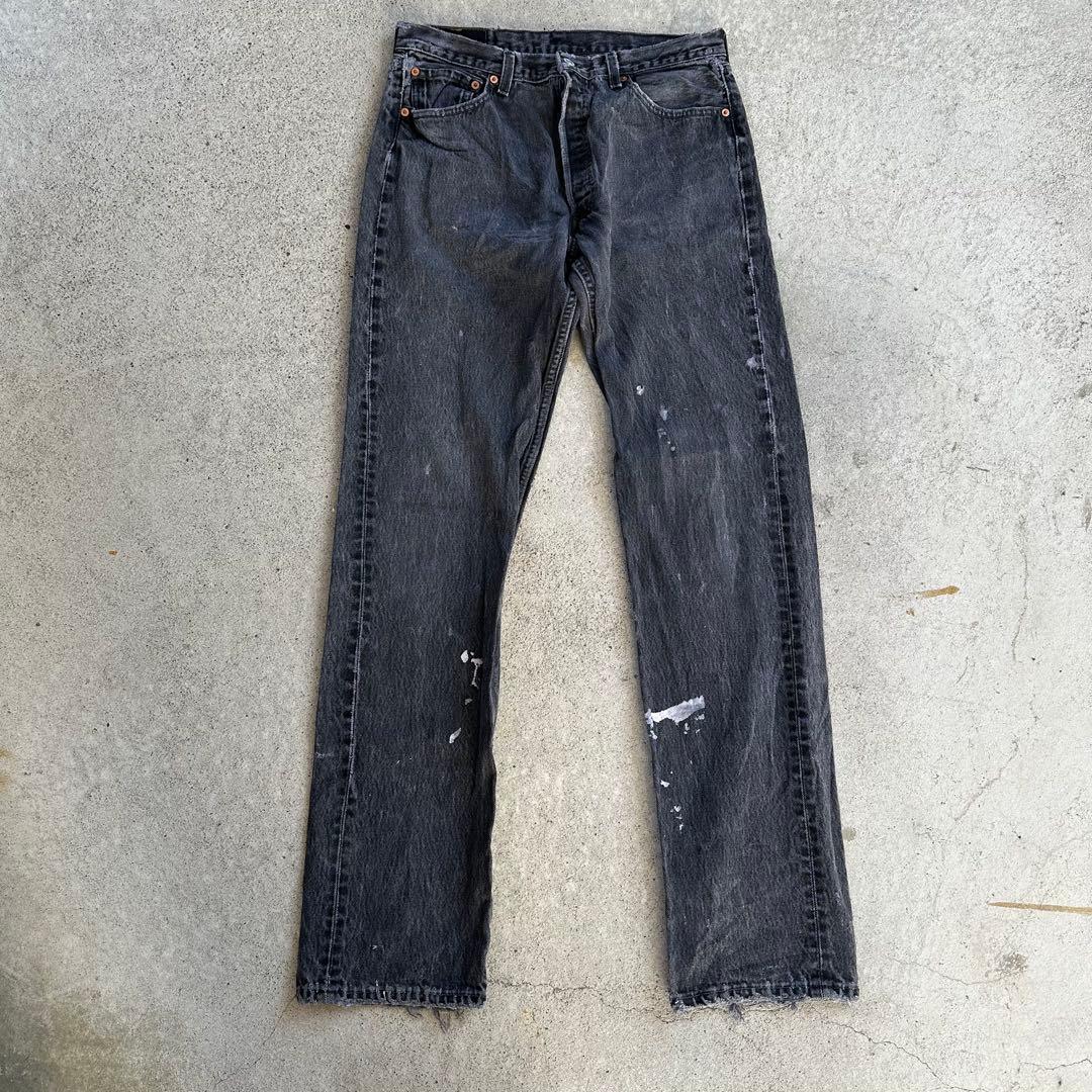 90s Levi's ブラックデニム 後染め　501 USA製　553番　99年