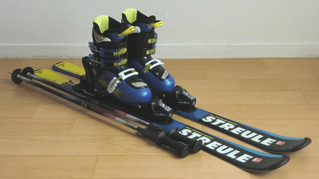 ■■送料無料■STREULE■子供用スキーセット■板110靴21■WAX済■■