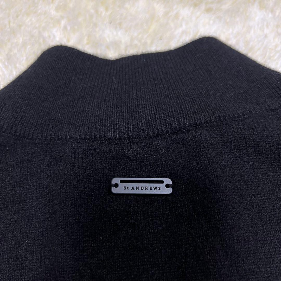 【カシミヤ100%】St ANDREWS モックネック ニット ゴルフ L 黒