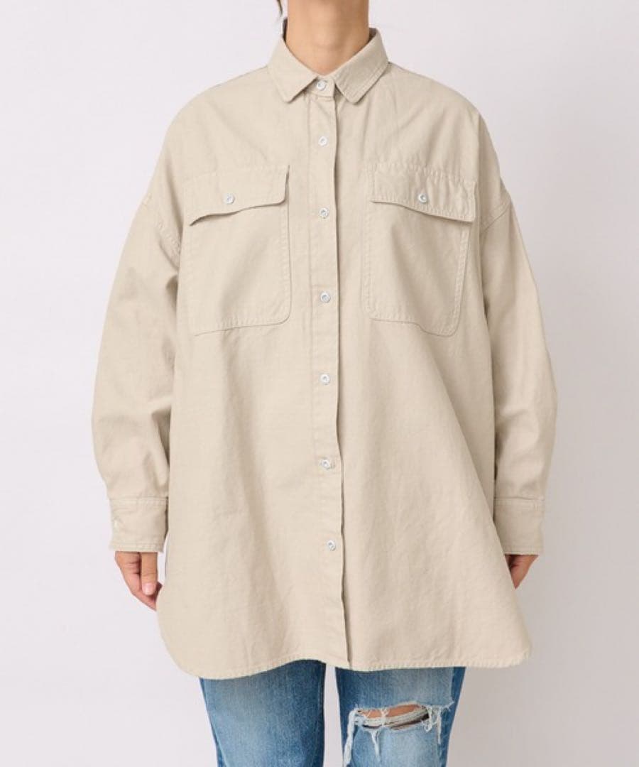 極美品 ヘルシーデニム オーバーシャツ アーモンドシャツ ミリタリー ベージュ