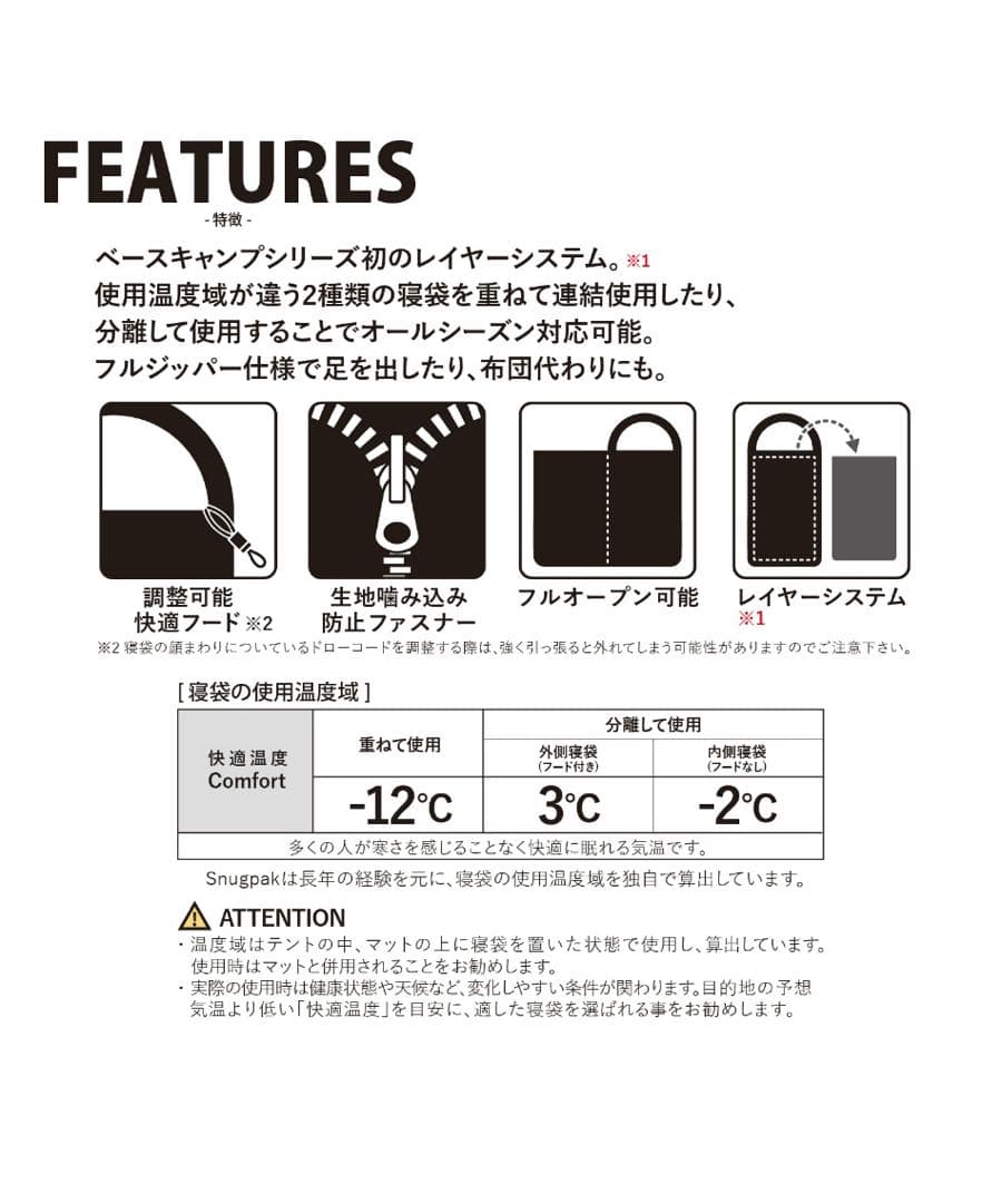 Snugpak スナグパック ベースキャンプ スリープシステム 寝袋 シュラフ
