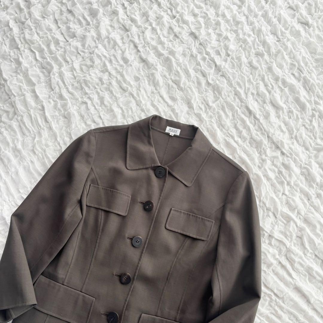 【美品】 フォクシーブティック シャツジャケット ジャケット ショート丈