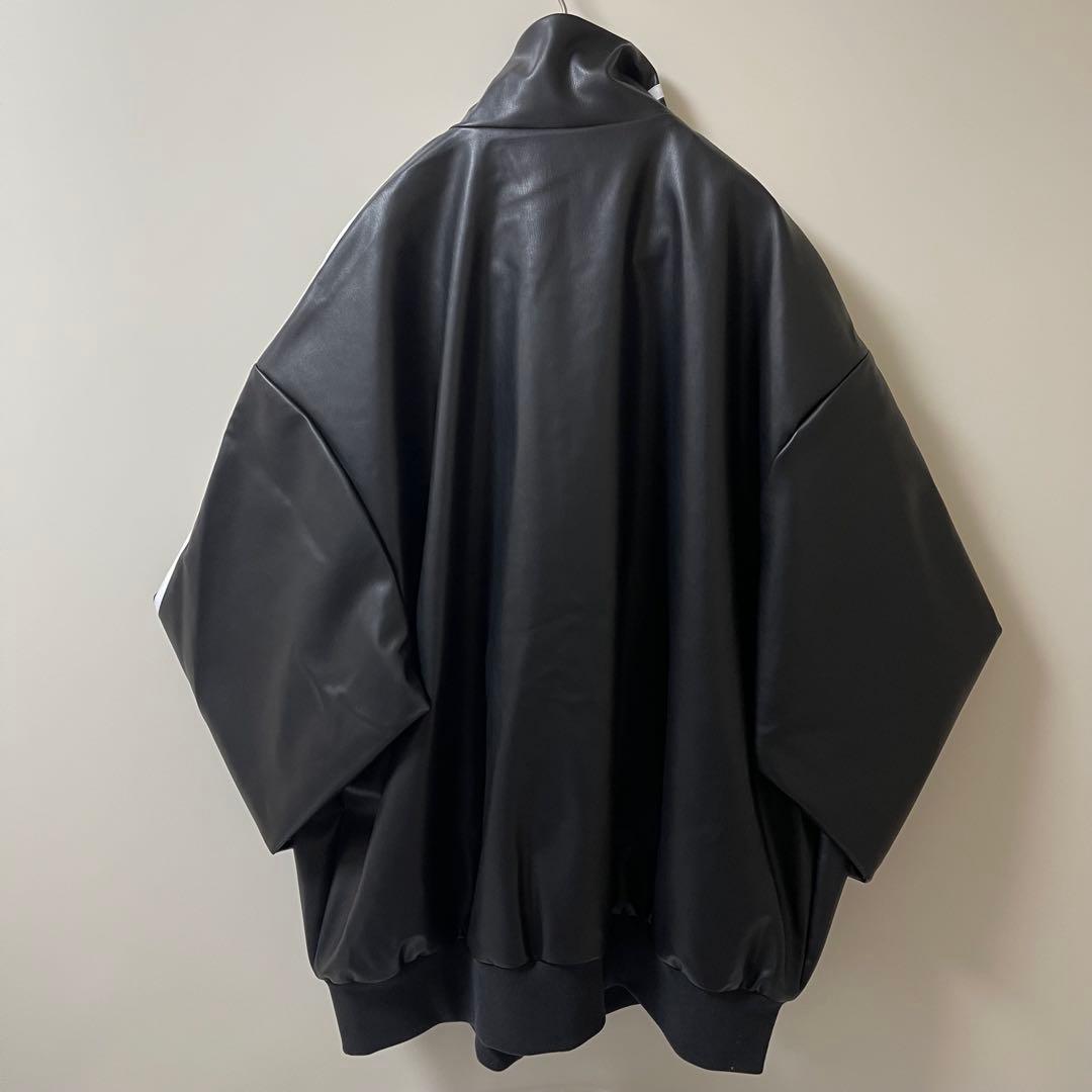 新品3XL】窪塚洋介 アディダス フェイクレザージャケットトップ プレザー3S黒