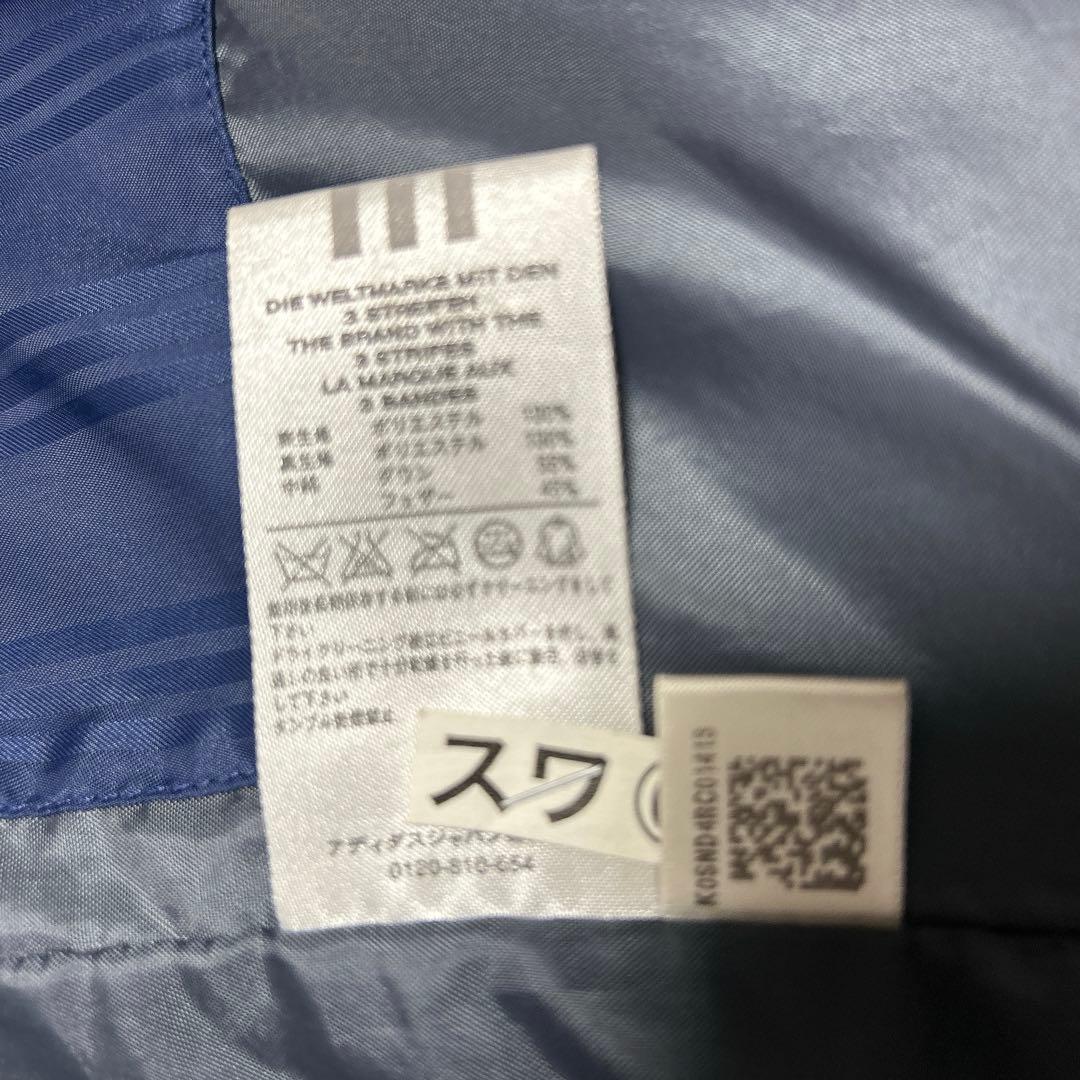 【SALE中】美品✨ adidas ネイビー ストライプ ベンチコート M