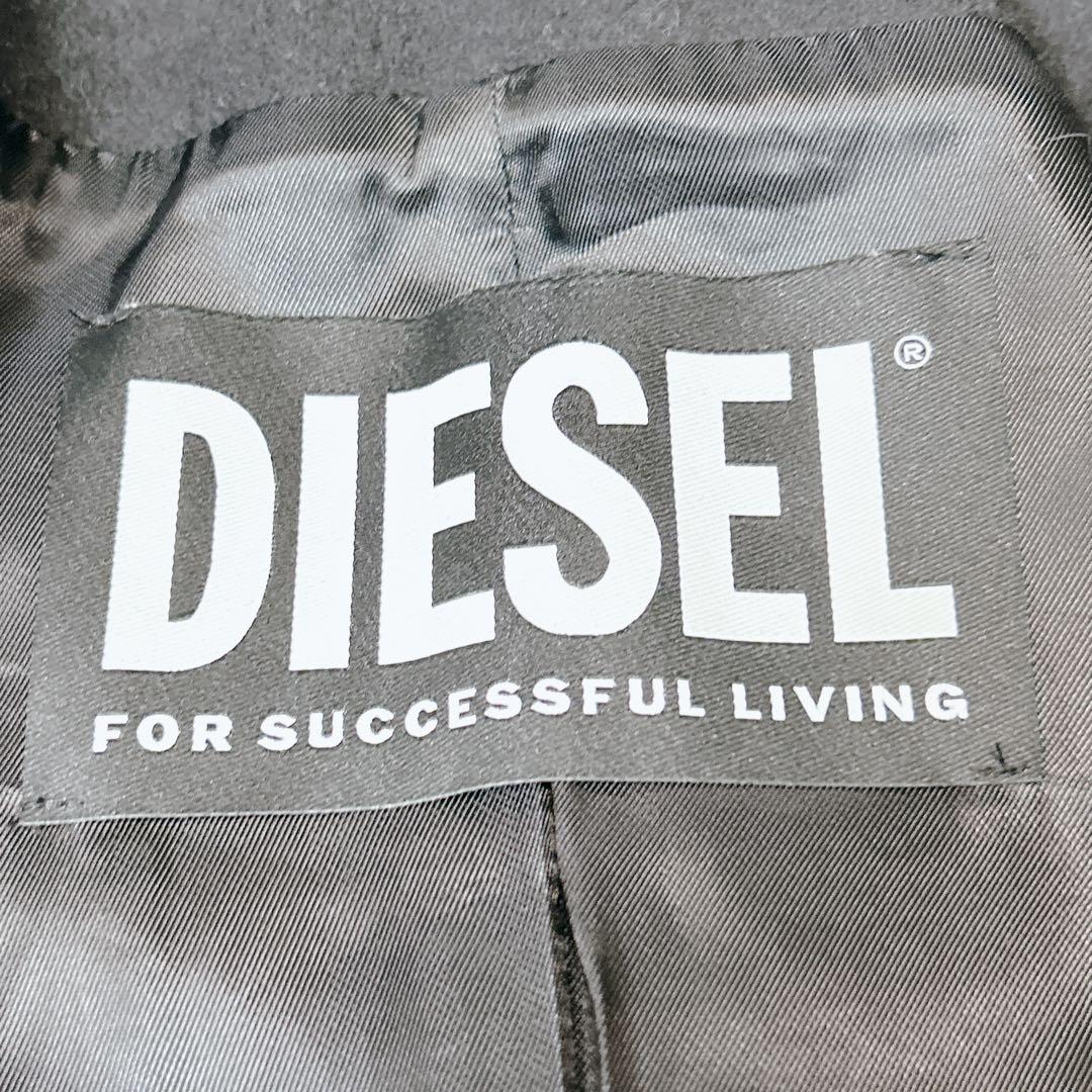 極美品✨定価6万以上　DIESEL ディーゼル ウールステッチコート 黒