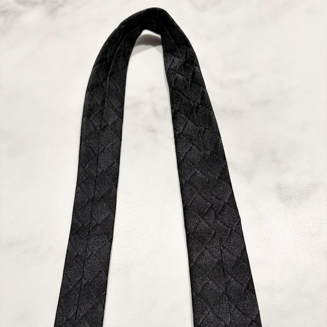 Bottega Veneta シルク100% ネクタイ イントレチャート 黒