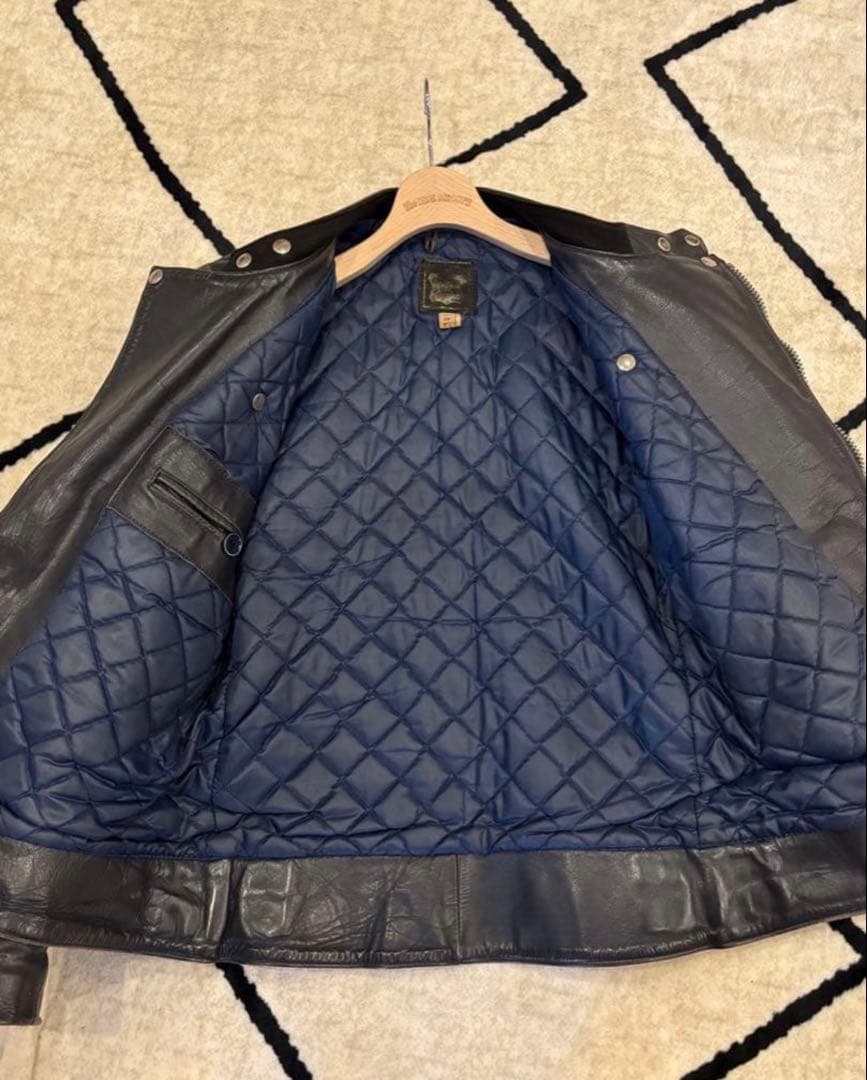 やすのり【美品】80sルイスレザー　スーパーモンザ　38 ネイビー
