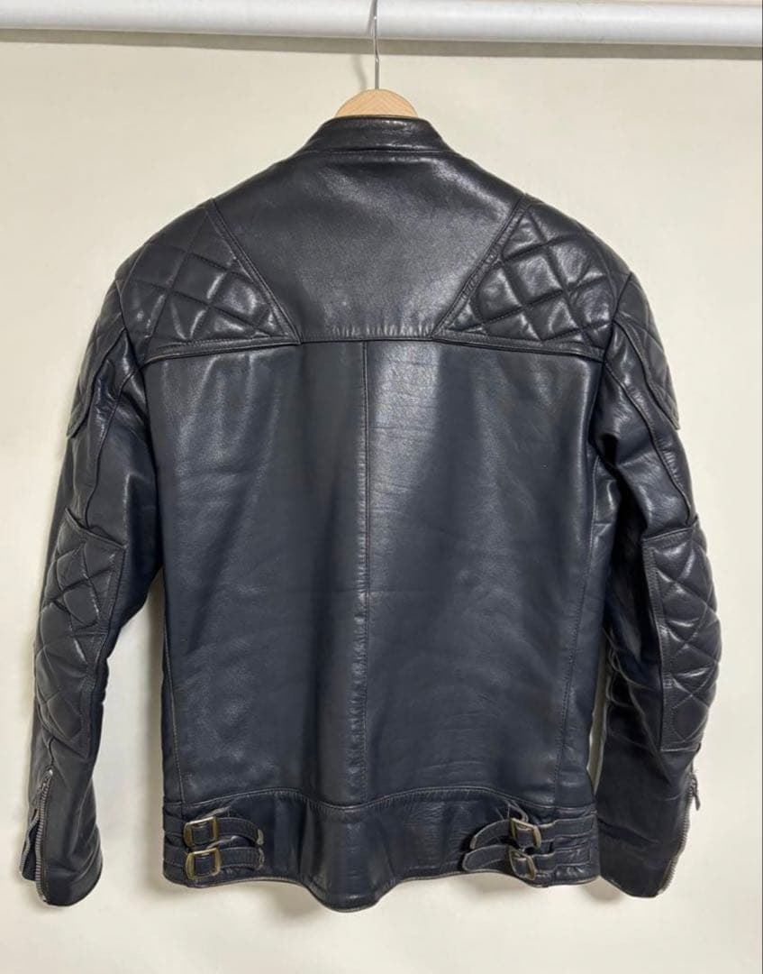 やすのり【美品】80sルイスレザー　スーパーモンザ　38 ネイビー