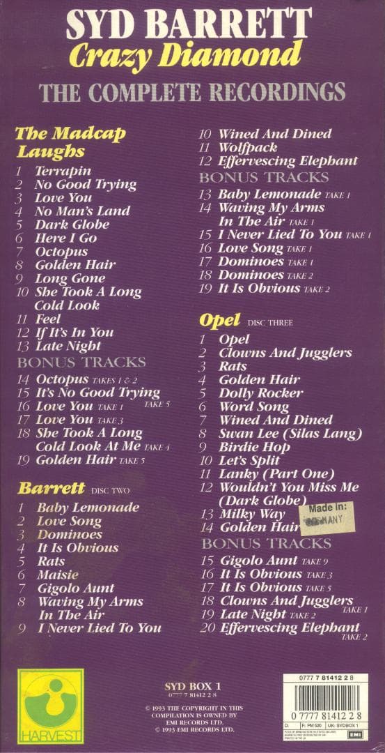 シド・バレット CRAZY DIAMOND UK盤 3CD BOXSET
