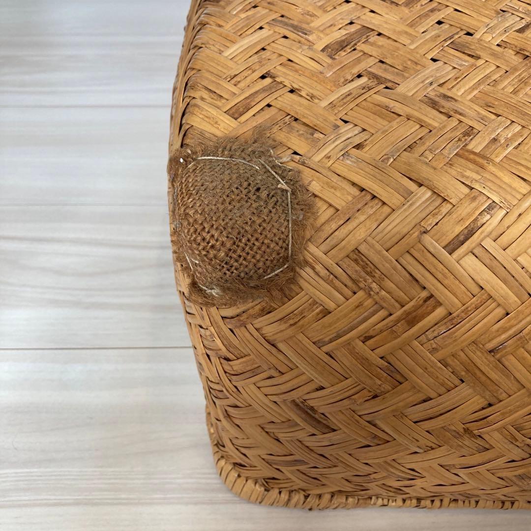 柳行季 こうり 行李 つづら籠 昭和レトロ アンティーク38×57cm