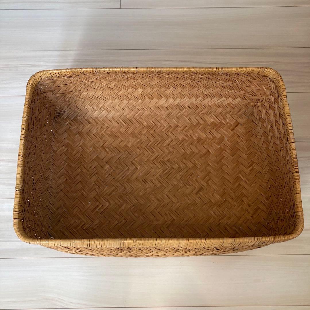 柳行季 こうり 行李 つづら籠 昭和レトロ アンティーク38×57cm